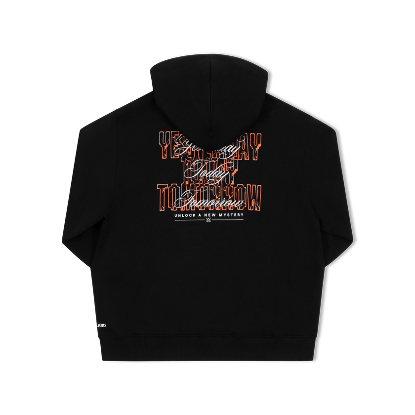 029. Mysteryland Hoodie black,  Yesterday, Today, Tomorrow